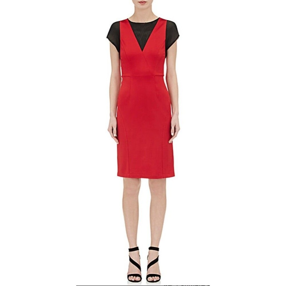 Sporty 90's style Philosophy di Lorenzo Serafini Red Jersey Sheath Dress sz 4 US